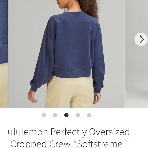 LULULEMON SIZE 6 PERFECTLY OVERSIZED CROPPED CREW SOFTSTREME - Picture 4 of 5